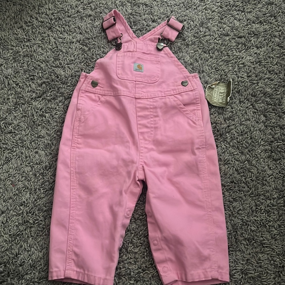 Baby girl pink overalls